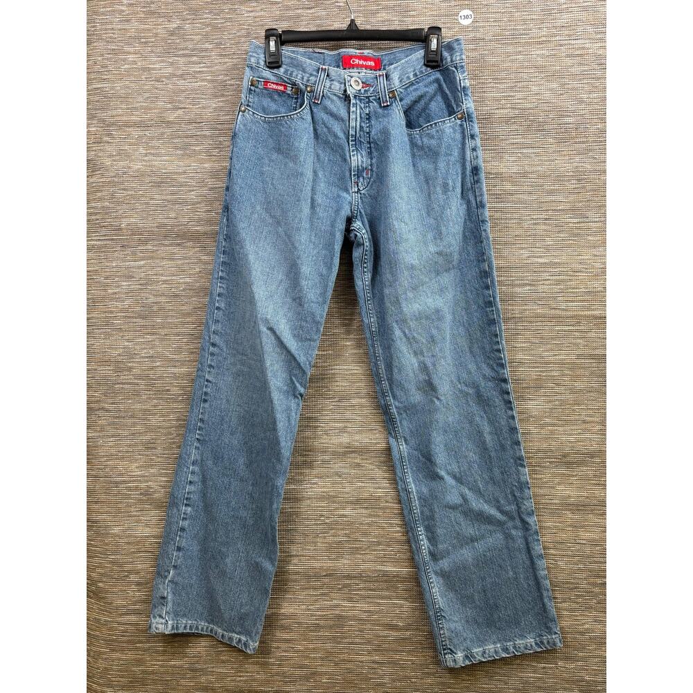 Chivas Pants Mens 30 Blue Liga MX Soccer Chivas Jeans Denim 30W 32L Fanwear